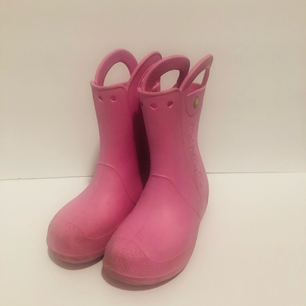 Crocs boots pink girls size junior 2 - Picture 2 of 6